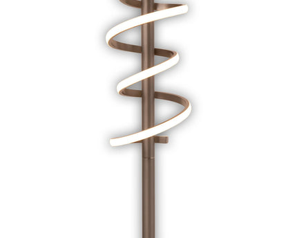 LED staande lamp "Belleza", moderne vloerlamp gemaakt van metaal en plastic in nikkel mat en wit, met stevig ingebouwde LED's, 140 hoog, verlichting voor woonkamer, eetkamer, slaapkamer of kantoor.