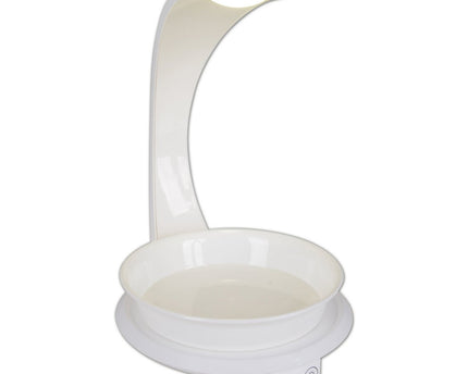 LED -plantentablet Licht 24 cm hoog, gemaakt van metaal en plastic in het wit, met geïntegreerde LED