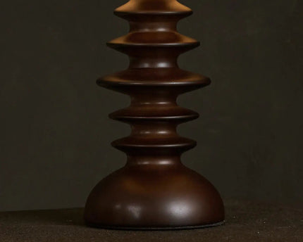 Bodhi donkerbruine houten lamp met beige lampenkap – elegante verlichting voor elke kamer