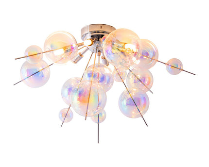 Plafondlamp "explosie" iris gemaakt van metaal en glas, G9 -versies, plafondlamp voor eetkamer, woonkamer, gang of kantoor, Ø57 cm
