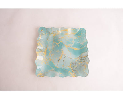 Gouden plat vierkante kopjes 20 cm - veel 6
