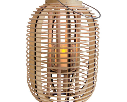 Decollicht "Korbinian" inclusief Solar Led Candle for Garden and Terrace, van Rattan in Light Nature, Solar Lamp Hoogte 32 cm