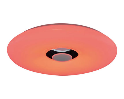 LED -plafondlicht "Nashville" Ø 40 cm, vele functies, gemaakt van metaal en plastic, wit, met geïntegreerde LED's, verlichting voor woonkamers, gang of kantoor