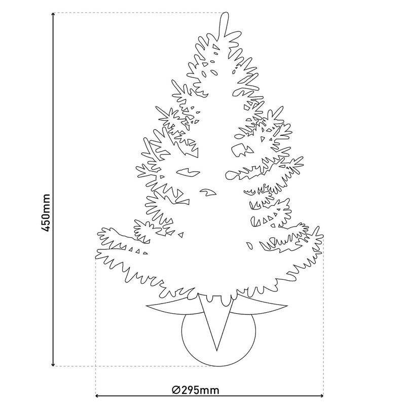 LED FIR -boom "Noel" Outdoor Decoratie gemaakt van metaal en plastic in groen en goud, met stevig geïnstalleerde LED's