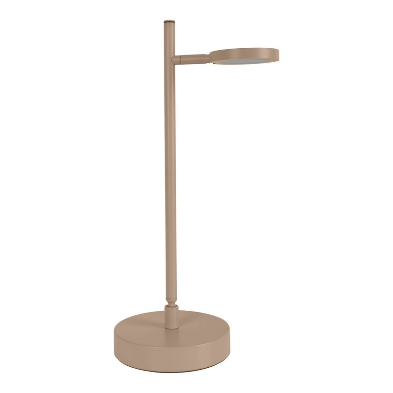LED Draadloos tafellicht "Lupa", 45 cm hoog, gemaakt van gelakte aluminium (matte amandelen, pantone 481 c) en wit plastic, LED geïntegreerde, dimbare, aanraaksensor.