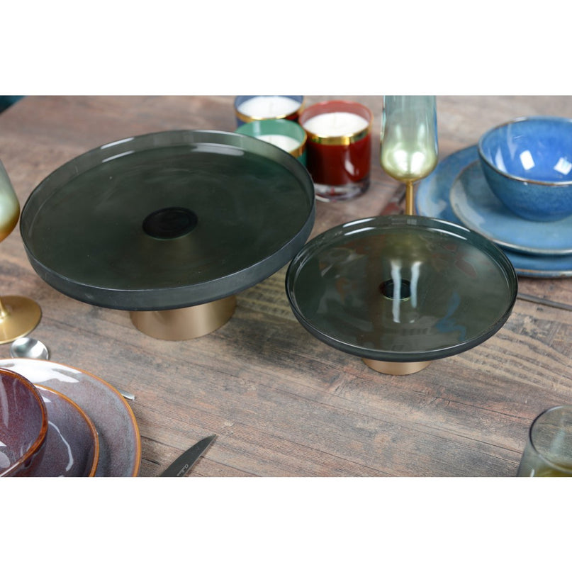 Groene vergulde cakevotel 21x21x8cm