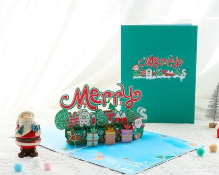 3D -kaart - Kerstcadeau -doos Design