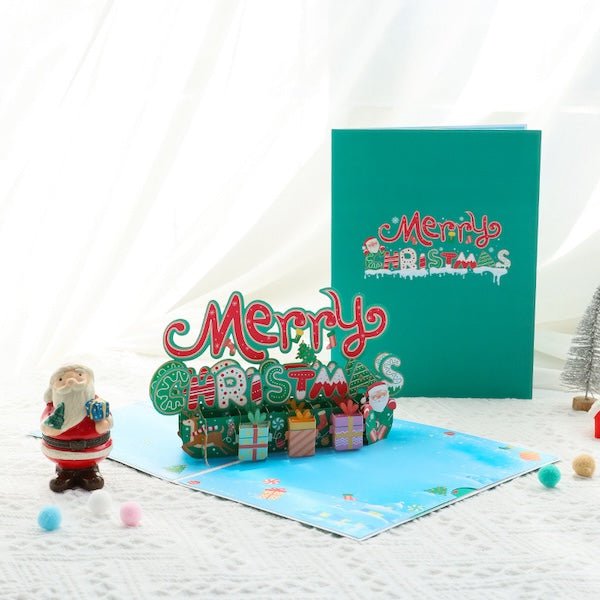 3D -kaart - Kerstcadeau -doos Design