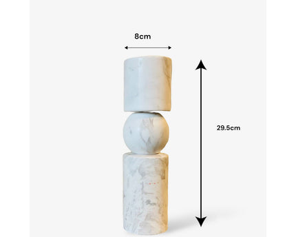 KANDELAAR | MARBLE | WHITE M H29.5cm*W8cm D 8cm Reversible for flower arrangement