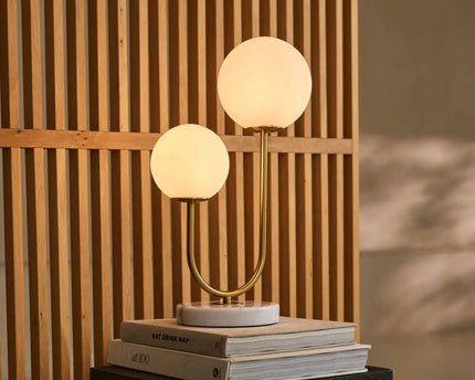 Giorgia Elegant Marble Lamp - Elegante tafellamp met matglazen lampen