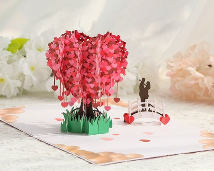 3D -kaart - Love Tree Valentijnsdagkaart