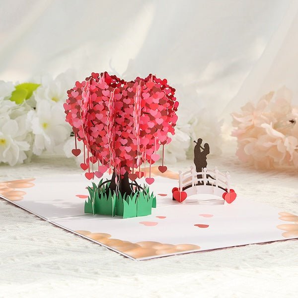 3D -kaart - Love Tree Valentijnsdagkaart