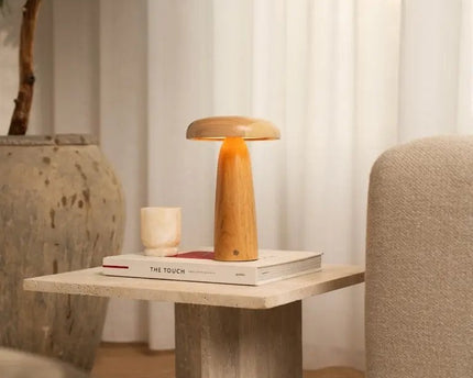 Lennart Houten Tafellamp – Oplaadbare, dimbare en draadloze verlichting