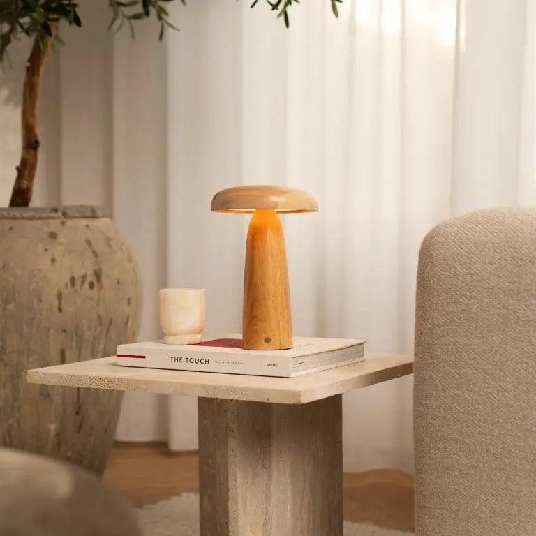 Lennart Houten Tafellamp – Oplaadbare, dimbare en draadloze verlichting