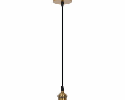 Schroeflaag Pendula textiel "Alfa", gemaakt van metaal- en textielkabel, messing, E27 -versie, verlichting voor woonkamer en kantoor
