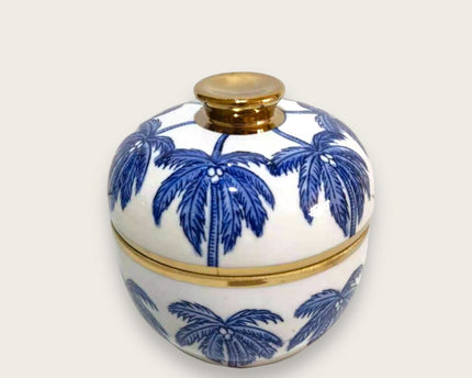 Porseleinen vaas met Delfts blauw en kokospalm (For Kitchen Home)