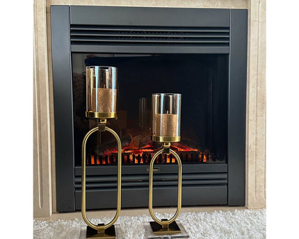 KANDELAAR | GLAS | GOUD ZH02 Grote maat: 12*50*8.5