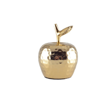 Gouden decoratieve appel 9x9x12cm
