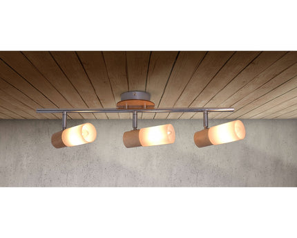 3 Wandplafondspot "Todtnau", metaal, glas en plastic, E14, 47 cm lang