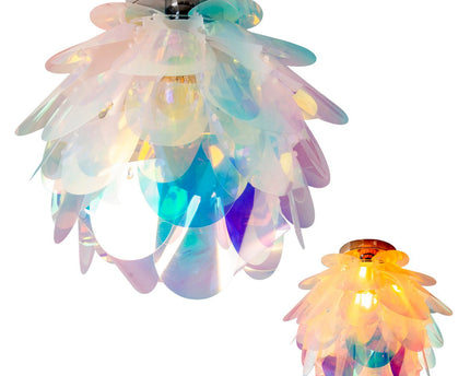 Plafondlamp "fora" gemaakt van metaal en iriserend plastic, E27 -aansluiting, verlichting voor woonkamer, eetkamer en kantoor, Ø40 cm