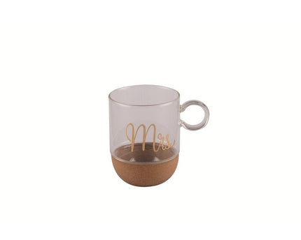 Mok in Glass Cork "Mrs"