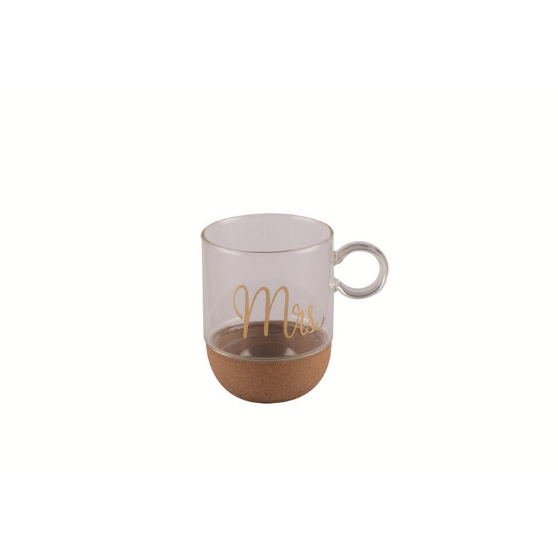 Mok in Glass Cork "Mrs"