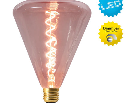 LED -lamp "Dilly" E27 versie 4 watt metaal en glas in rood