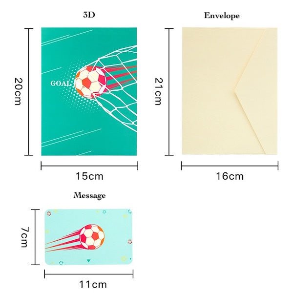 3D -kaart voor hem voor papa - voetbalontwerpkaart