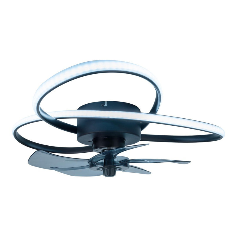 Modern LED -plafondlicht "Riccio" inclusief ventilator, nachtlichtfunctie, dim- en lichttemperatuurinstelling is uitgerust met stevig geïnstalleerde LED's en heeft een geschatte Øvon 58 cm.