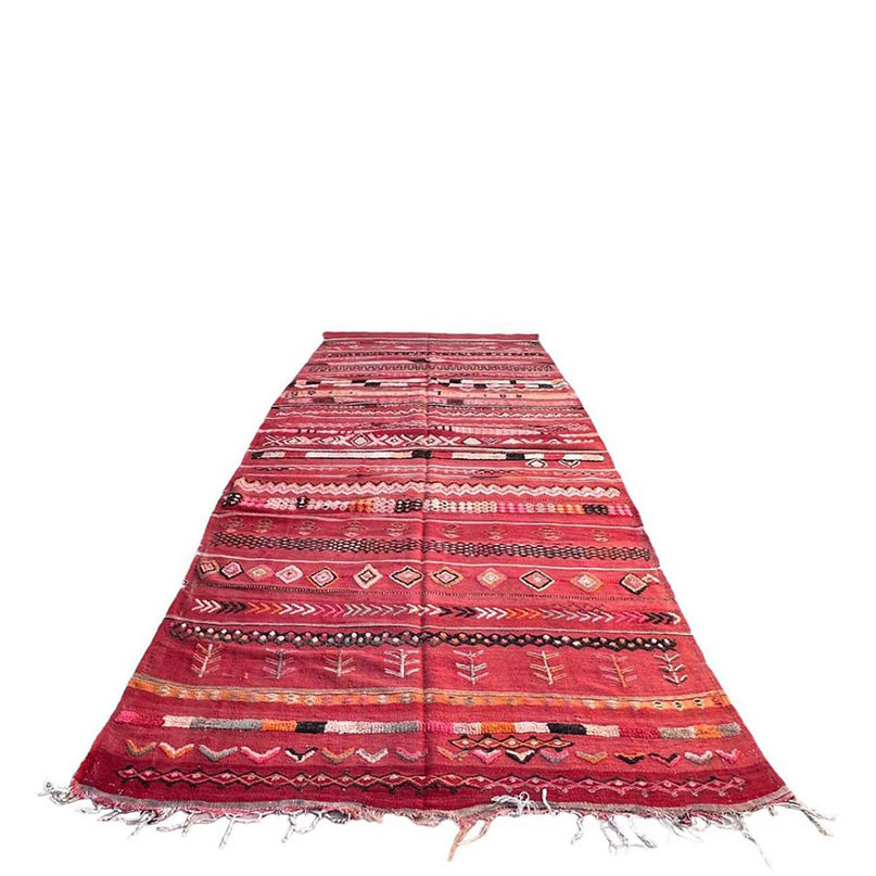 Zuiver wollen Marokkaans Kelim Berber tapijt 169 x 364 cm