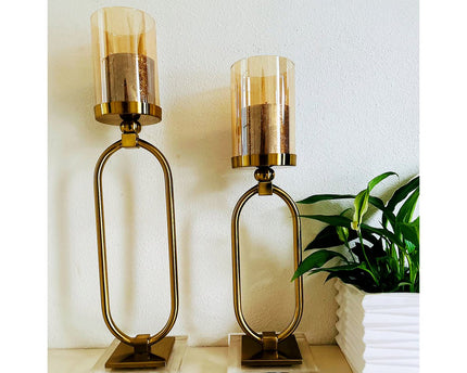 CANDLESTICK | GLASS | GOLD ZH02 Small size: 12*8.5*40
