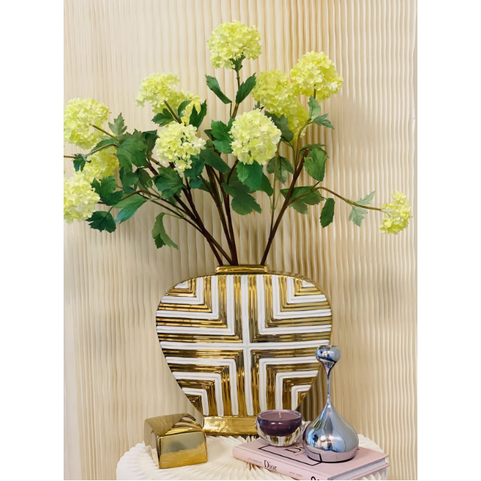 Prachtige goud-witte kunstdecor geïnspireerde pot groot formaat