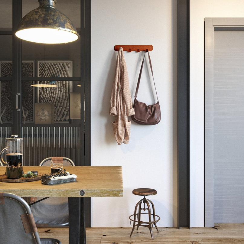 Gorillz Rounded Four Industriële Wandkapstok 4 Kapstok haken - Rood