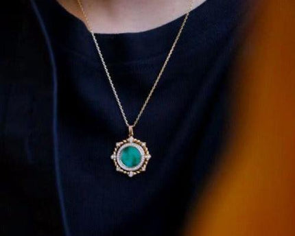 Koninklijke Jade ronde hanger ketting