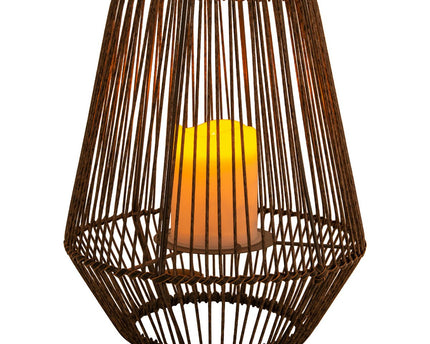 LED Solar Lamp "Plasto" Ø 26 cm buiten gemaakt van bruin metaal en plastic