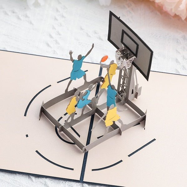 3D -kaart voor hem voor papa - basketbalontwerpkaart