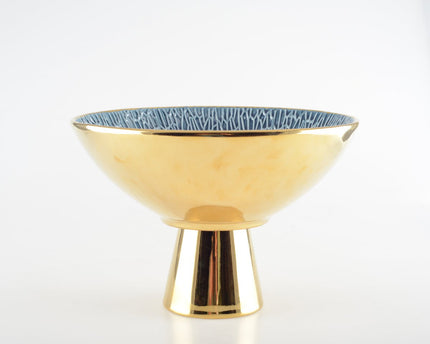 Gouden en blauw fruit gesneden