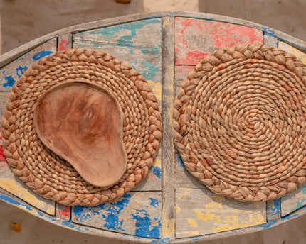 Placemat (set van 2, 4 of 6) PANDAWA 38 cm | Boho Placemat gemaakt van Waterhyacint