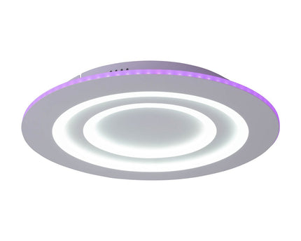 LED-plafondlicht "mirel" Ø 50 cm, 6 cm hoog, metaal en plastic in wit, geïntegreerde LED's, 2400 lm, dimmable, CCT-functie 3000-6500 K, RGB kleurverandering