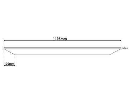 LED -paneel plafondlicht "Carente" lengte 119,5 cm, frameless, vele functies, gemaakt van metaal en plastic, witte, geïntegreerde LED's
