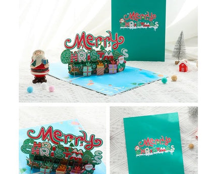 3D -kaart - Kerstcadeau -doos Design