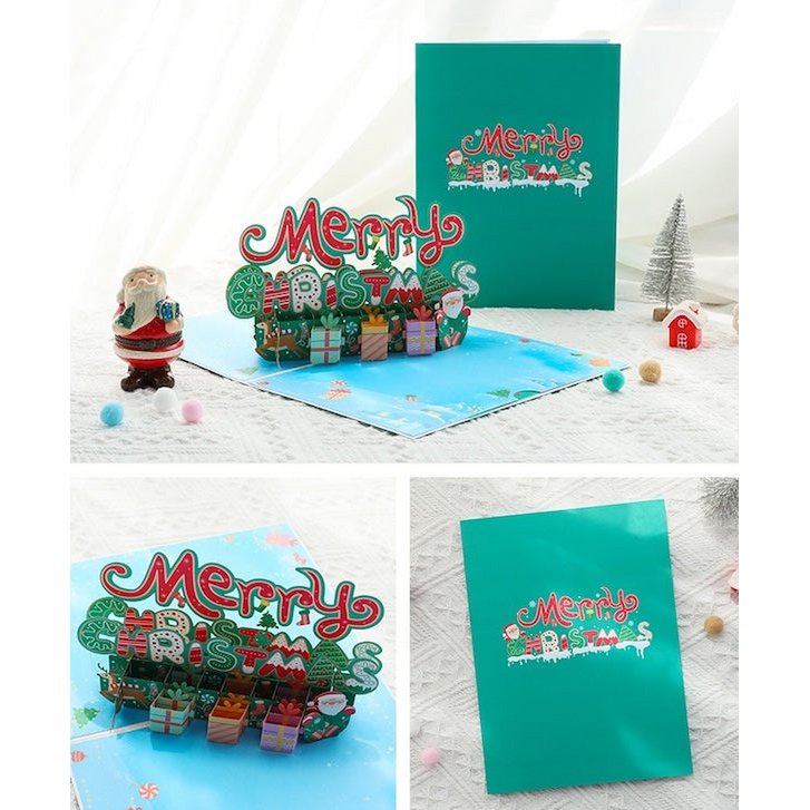 3D -kaart - Kerstcadeau -doos Design