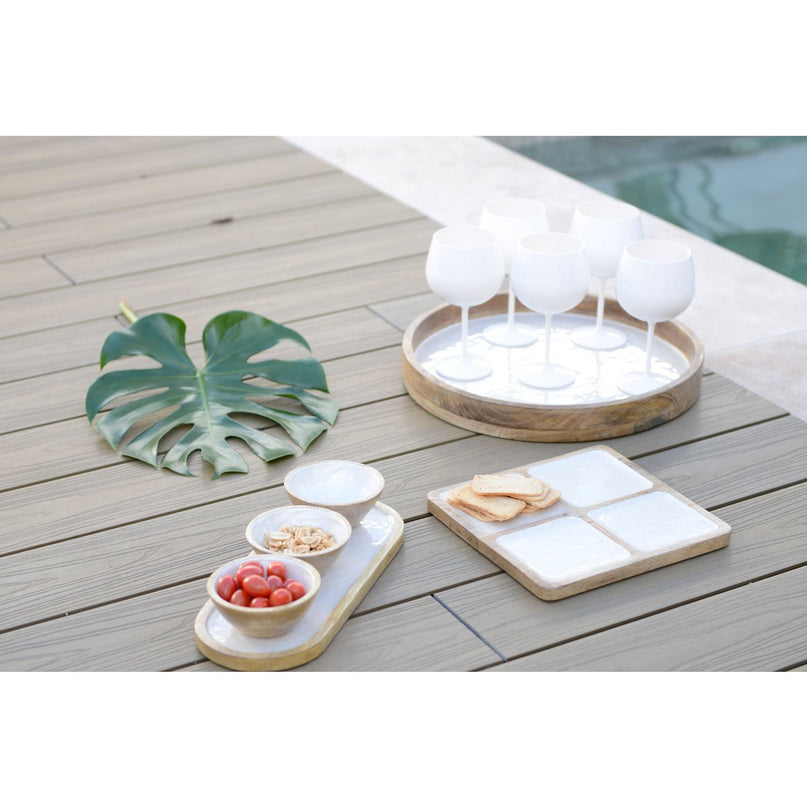 Witte houten lade mango 40x40x4cm