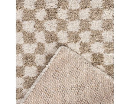 CHECKERS Zacht en comfortabel hoogpolig vloerkleed