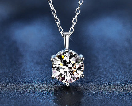 Classic 6 Claws Solitaire hanger ketting - Moissanite Stone
