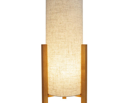Tafellamp "Matilda" klassieke tafellamp met natuurlijk uiterlijk door hout en stofscherm, E27 -aansluiting, 52 cm hoog