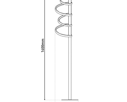 LED staande lamp "Belleza", moderne vloerlamp gemaakt van metaal en plastic in zwart en wit, met stevig ingebouwde LED's, 140 hoog, verlichting voor woonkamer, eetkamer, slaapkamer of kantoor.