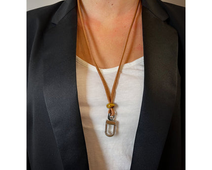 Eve leren lange ketting (bril/sleutelhanger)