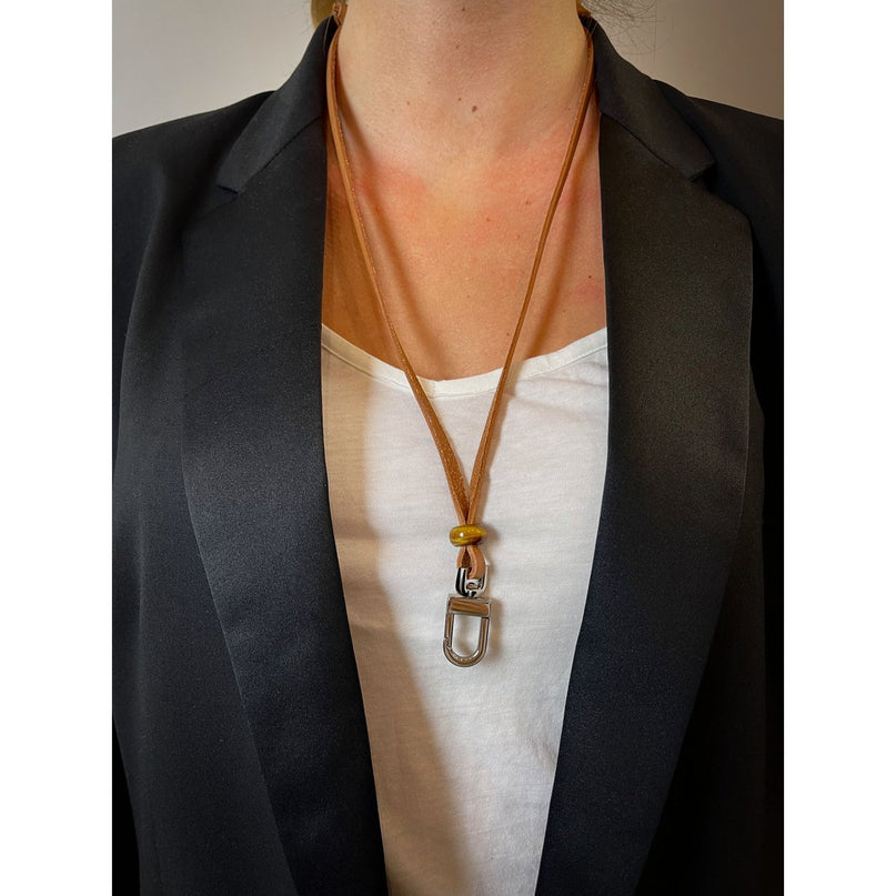 Eve leren lange ketting (bril/sleutelhanger)