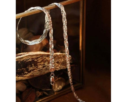 Sterling zilveren gevlochten visgraat ketting